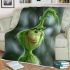 Grinchy cartoon smile show toothless 3d blanket