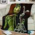 Grinchy smile and dancing skeleton king blanket