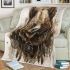 Grizzly bear with dream catcher area rug blanket