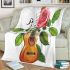 Guitar and music note and rose blanket