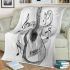 Guitar and music note blanket
