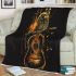 Guitar music notes with dream catcher area rug blanket