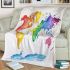 Kid drawing world map simple color area rug blanket