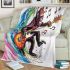 Monkey surfing with electric guitar and headphones blanket