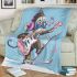 Monkey wearing sunglasses skiing with electric guitar blanket