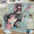 Monkey wearing sunglasses surfing with electric guitar blanket