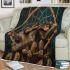 Monkeys with dream catcher area rug blanket