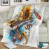 Music note and piano and sunflower and color koi fish blanket