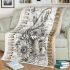 Music notes and piano and sunflowers and carp color blanket