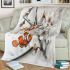 Musical notes and flute and cherry blossoms and clownfish blanket
