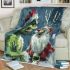 Navy grinchy smile and dancing santaclaus blanket