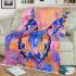 Orange butterfly surrounded by colorful spring flowers blanket