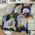 Painting of calla lilies in bold geometric shapes blanket