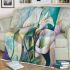 Painting of calla lilies in geometric shapes and forms blanket