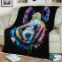 Panda portrait colorful watercolor blanket