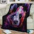 Panda portrait colorful watercolor blanket