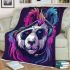 Panda with colorful smoke blanket