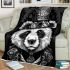 Panda with top hat and monocle steampunk blanket