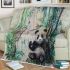 Pandas and bamboo trees and dream catcher blanket