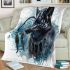 Panther smile with dream catcher area rug blanket