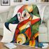 Parrot in the style of abstract cubism blanket