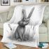 Pencil drawing of an adorable rabbit blanket