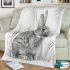 Pencil drawing of an adorable rabbit blanket