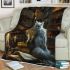 Persian cat in magical enchanted libraries blanket