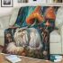 Persian cat in whimsical mushroom forests blanket