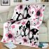 Pink and black butterfly pattern with flowers and stars blanket