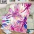 Pink dragonfly pattern vibrant watercolor blanket