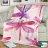 Pink dragonfly pattern vibrant watercolor blanket