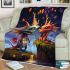 Playful dinosaurs on hillside blanket