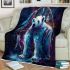 Polar bear with dream catcher area rug blanket