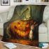 Pumpkin grinchy smile and cats show 3d blanket