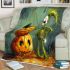 Pumpkin grinchy smile and skeleton king 3d blanket