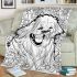 Realistic happy golden retriever surrounded by flowers blanket