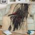 Red eyes dragon with dream catcher area rug blanket