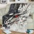 Red eyes dragon with dream cathcer area rug blanket