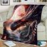 Red eyes dragon with dream cathcer area rug blanket