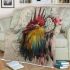 Rooster chicken smile with dream catcher area rug blanket