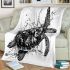 Sea turtle in black and white blanket