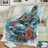 Sea turtle waves and flowers blanket