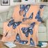 Seamless pattern with a digital illustration of blue butterflies blanket