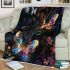 Seamless pattern with colorful glowing butterflies blanket