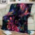 Seamless pattern with colorful glowing butterflies blanket