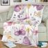 Seamless pattern with colorful pastel butterflies blanket