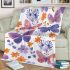 Seamless pattern with colorful pastel butterflies blanket