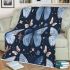 Seamless pattern with digital illustrations of blue butterflies blanket