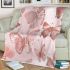 Seamless pattern with rose gold foil butterflies blanket